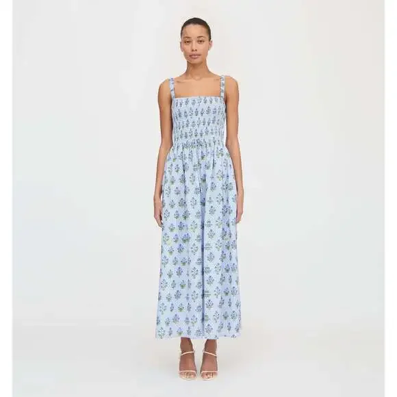 Hill House Home The Anita Nap Dress - Blue Block Print Size LBlue Block Print / - Picture 2 of 3